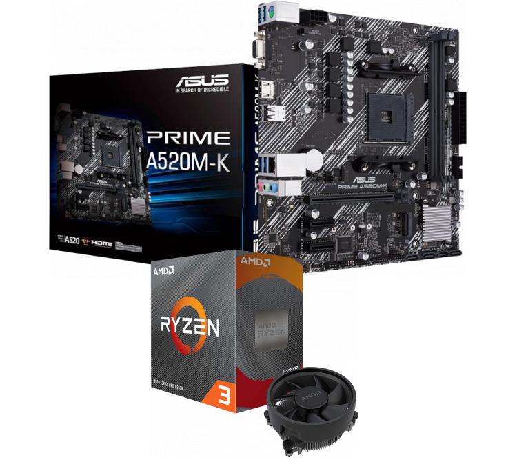 Kit Mother ASUS PRIME A520M-K + Procesador AMD Ryzen 3 5300G 4.2GHz Turbo AM4 + Wraith Stealth Cooler