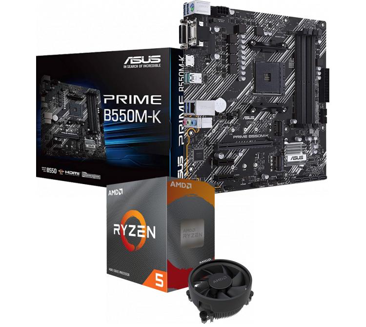 Kit Mother ASUS PRIME B550M-K + Procesador AMD Ryzen 5 4500 + Wraith Stealth Cooler AM4