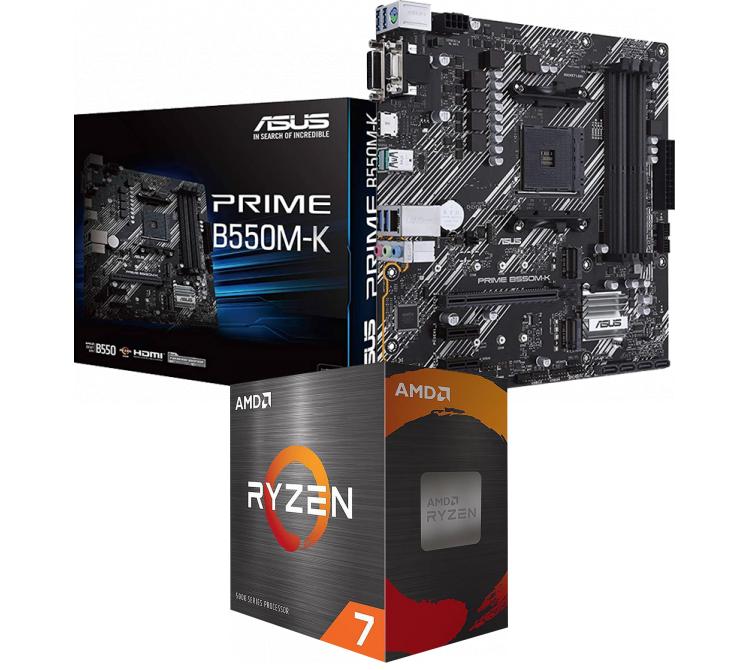 Kit Mother ASUS PRIME B550M-K + Procesador AMD Ryzen 7 5700 4.6GHz Turbo AM4 + Wraith Stealth Cooler