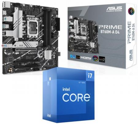 Kit Mother ASUS PRIME B760M-A WIFI D4 + Procesador Intel Core i7 12700 4.9GHz Turbo Socket