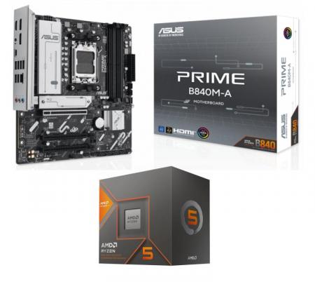 Kit Mother ASUS PRIME B840M-A + Procesador AMD Ryzen 5 8500G 5.0GHz Turbo AM5 + Wraith Stealth Cooler
