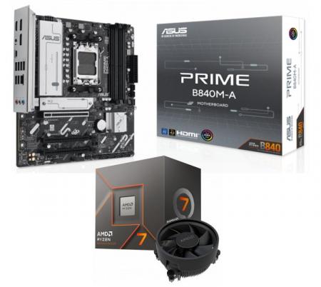 Kit Mother ASUS PRIME B840M-A + Procesador AMD Ryzen 7 8700F 5.0GHz Turbo AM5 + Wraith Stealth Cooler