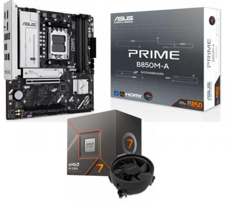 Kit Mother ASUS PRIME B850M-A + Procesador AMD Ryzen 7 8700F 5.0GHz Turbo AM5 + Wraith Stealth Cooler