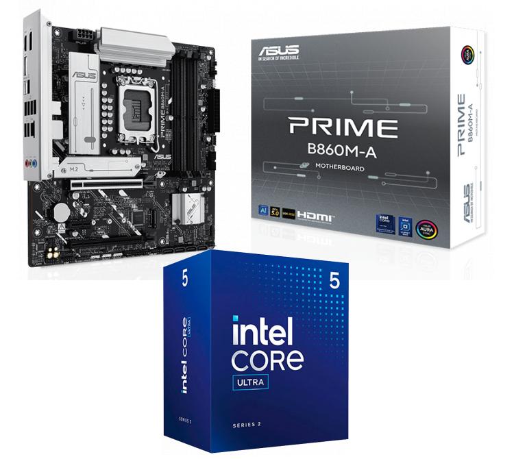 Kit Mother ASUS PRIME B860M-A + Procesador Intel Core Ultra 5 225F 4.9Ghz Turbo Socket 1851