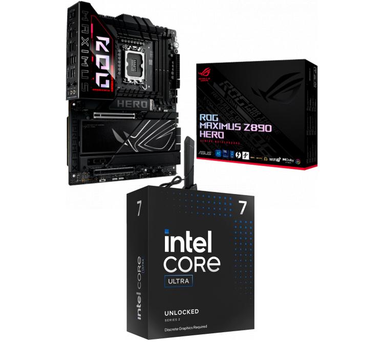 Kit Mother ASUS ROG MAXIMUS Z890 HERO + Procesador Intel Core Ultra 7 265KF 5.5Ghz Turbo Socket 1851 Arrow Lake