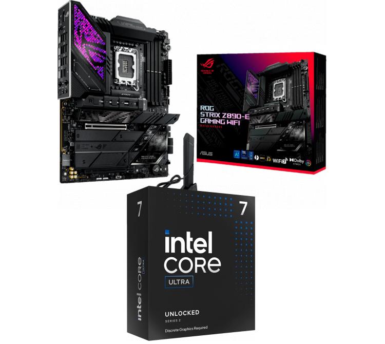 Kit Mother ASUS ROG STRIX Z890-E GAMING WIFI + Procesador Intel Core Ultra 7 265KF 5.5Ghz Turbo Socket 1851 Arrow Lake