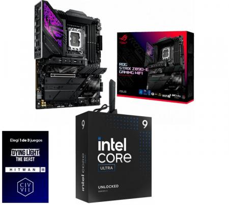 Kit Mother ASUS ROG STRIX Z890-E GAMING WIFI + Procesador Intel Core Ultra 9 285K 5.7Ghz Turbo Socket 1851