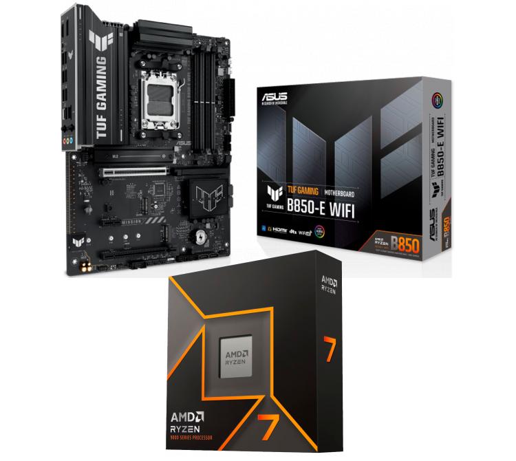 Kit Mother ASUS TUF GAMING B850-E WIFI + Procesador AMD Ryzen 7 9700X 5.5GHz Turbo AM5 - No Incluye Cooler