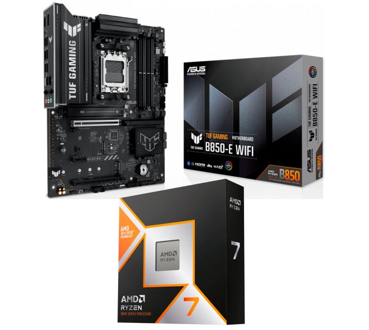 Kit Mother ASUS TUF GAMING B850-E WIFI + Procesador AMD Ryzen 7 9800X3D 5.2GHz Turbo AM5 - No Incluye Cooler