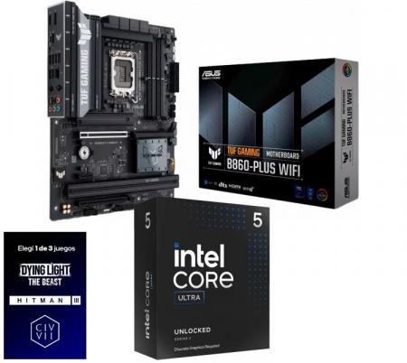 Kit Mother ASUS TUF GAMING B860-PLUS WIFI + Procesador Intel Core Ultra 5 245K 5.2Ghz Turbo Socket 1851