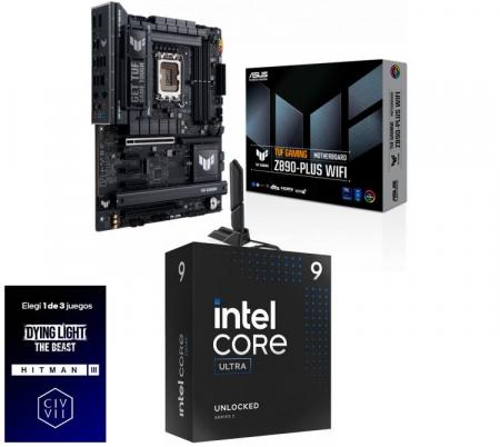 Kit Mother ASUS TUF GAMING Z890-PLUS WIFI + Procesador Intel Core Ultra 9 285K 5.7Ghz Turbo Socket 1851
