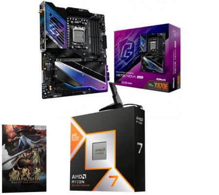Kit Mother Asrock X870E NOVA WIFI + Procesador AMD Ryzen 7 9800X3D 5.2GHz Turbo AM5 - No Incluye Cooler