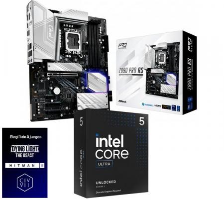 Kit Mother Asrock Z890 PRO RS + Procesador Intel Core Ultra 5 245K 5.2Ghz Turbo Socket 1851