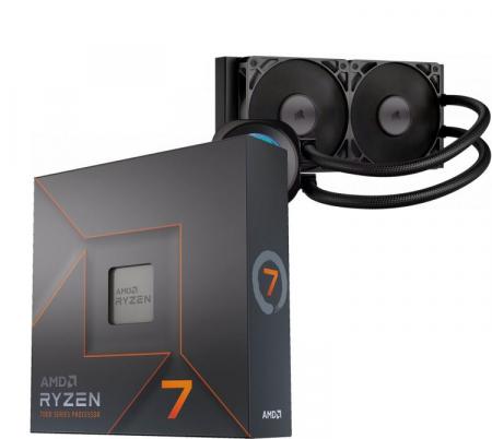 Procesador AMD Ryzen 7 7700X 5.4GHz Turbo + Corsair NAUTILUS 240 RS LCD Water Cooler