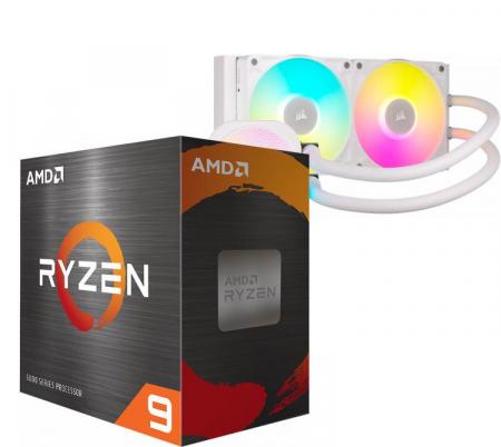 Procesador AMD Ryzen 9 5900XT 4.8GHz Turbo AM4 + Corsair ICUE TITAN LINK 240 RX RGB White Water Cooler
