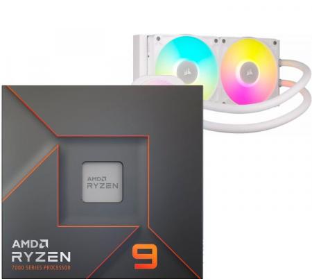 Procesador AMD Ryzen 9 7900X 5.6GHz Turbo + Corsair ICUE TITAN LINK 240 RX RGB White Water Cooler