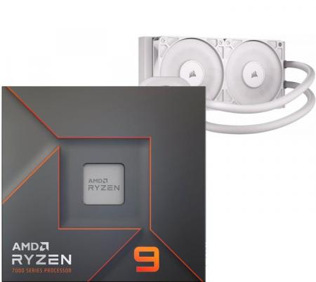 Procesador AMD Ryzen 9 7900X 5.6GHz Turbo + Corsair NAUTILUS 240 RS LCD White Water Cooler