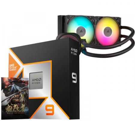 Procesador AMD Ryzen 9 9950X3D 5.7GHz Turbo + Corsair ICUE TITAN LINK 240 RX RGB Water Cooler
