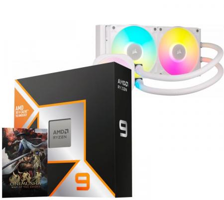 Procesador AMD Ryzen 9 9950X3D 5.7GHz Turbo + Corsair ICUE TITAN LINK 240 RX RGB White Water Cooler