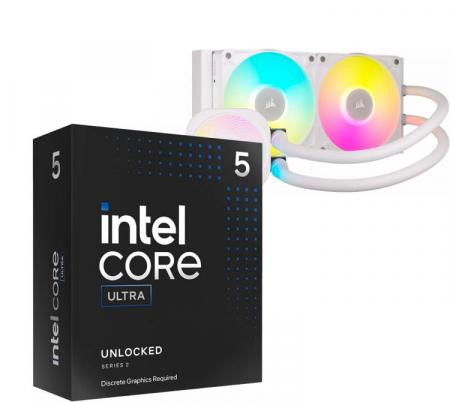 Procesador Intel Core Ultra 5 245K 5.2Ghz Turbo + Corsair ICUE TITAN LINK 240 RX RGB White Water Cooler
