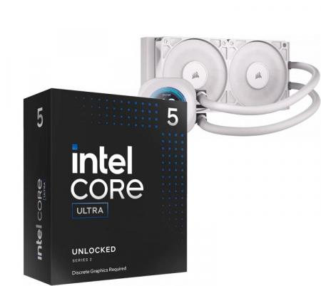 Procesador Intel Core Ultra 5 245K 5.2Ghz Turbo + Corsair NAUTILUS 240 RS LCD White Water Cooler