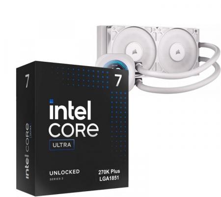 Procesador Intel Core Ultra 7 270K 5.7GHz Turbo + Cooler CPU Corsair NAUTILUS 240 RS LCD White Water Cooler