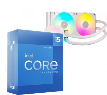 Procesador Intel Core i5 12600K 4.90GHz Turbo + Corsair ICUE TITAN LINK 240 RX RGB White Water Cooler