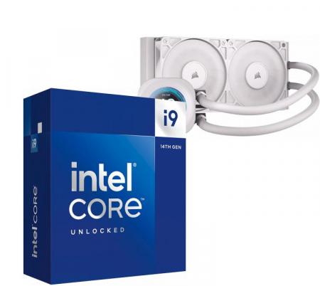 Procesador Intel Core i9 14900KF 6.0GHz Turbo + Corsair NAUTILUS 240 RS LCD White Water Cooler