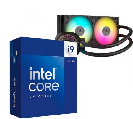 Procesador Intel Core i9 14900K 6.0GHz Turbo + Corsair ICUE TITAN LINK 240 RX RGB Water Cooler