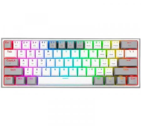 Teclado Mecanico Redragon Fizz Pro K616 Wireless 2.4Ghz Bluetooth 5.0 RGB 60% White/gray