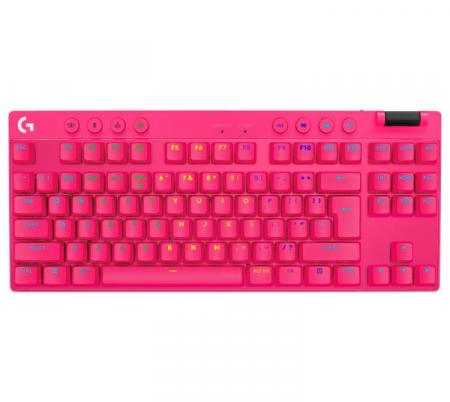 Teclado Mecanico Logitech PRO X TKL Wireless Lightspeed 1ms Magenta RGB Switch GX 50Hs