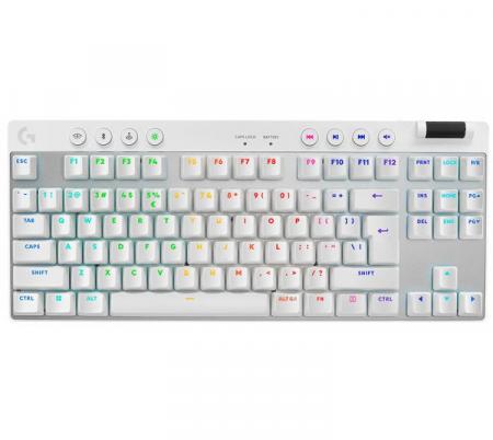 Teclado Mecanico Logitech PRO X TKL Wireless Lightspeed 1ms White RGB Switch GX 50Hs
