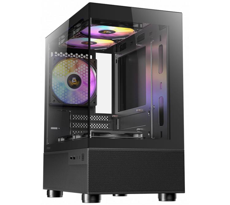 Gabinete Antec CX200M ELITE Black RGB 5x120mm RGB Fans Vidrio Templado 270°