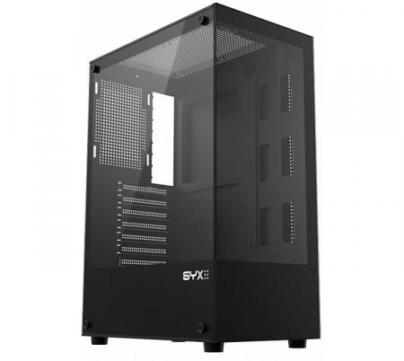 GABINETE GAMER SYX EQS11 BLACK VIDRIO TEMPLADO ATX