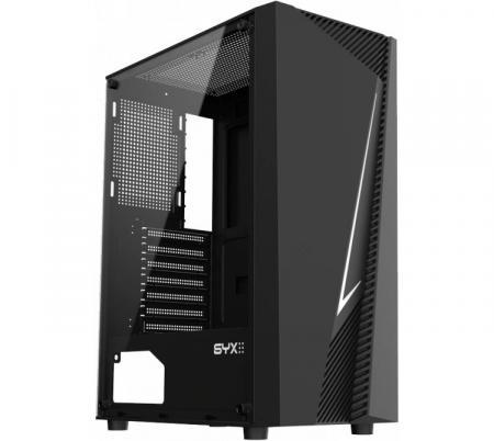 GABINETE GAMER SYX EQS7 BLACK VIDRIO TEMPLADO ATX - SIN FANES