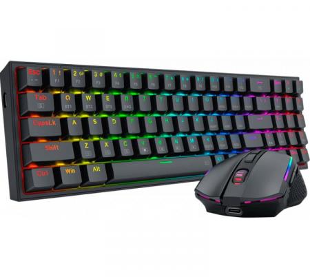 Combo Redragon S136 Teclado K628 PRO Mecanico 78% + Mouse M693 Wireless 2.4Ghz Bluetooth 5.0 RGB
