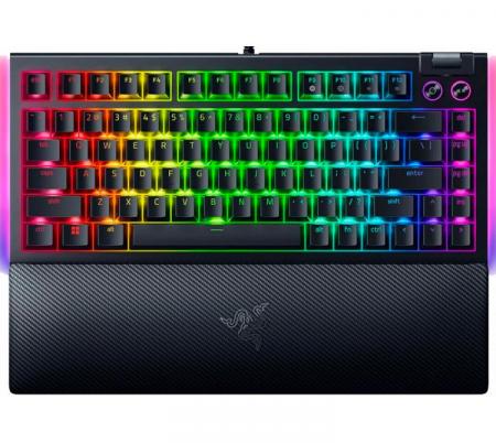 Teclado Mecanico Razer BlackWidow V4 75% 3Gen Tactile Orange Switch 8000Hz Black RGB Chroma