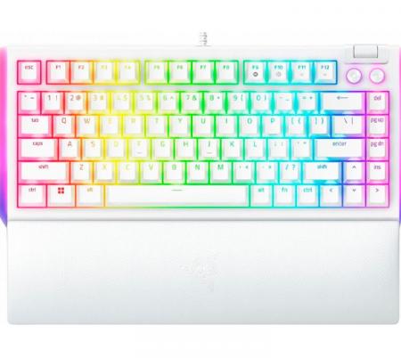 Teclado Mecanico Razer BlackWidow V4 75% 3Gen Tactile Orange Switch 8000Hz White RGB Chroma