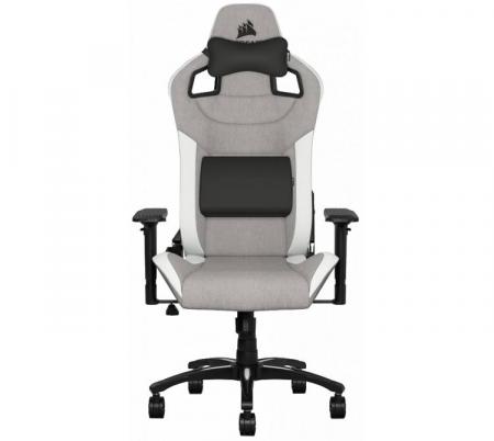 Silla Gamer Corsair T3 Rush Fabric Gris/Blanco 4D (Peso MAX. 120kg)