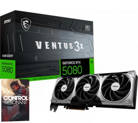 Placa de Video MSI GeForce RTX 5080 16GB GDDR7 VENTUS 3X OC