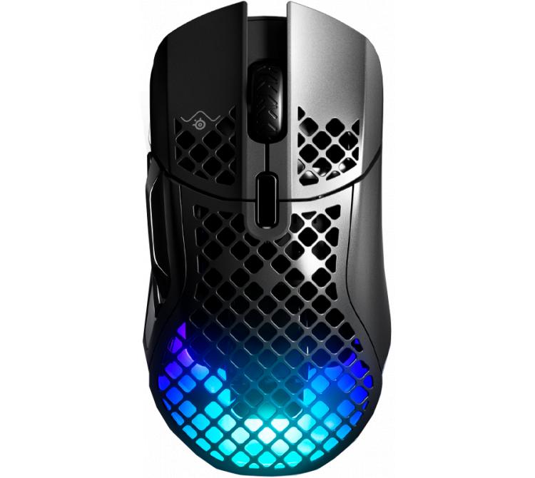 Mouse SteelSeries Aerox 5 Wireless 2.4Ghz Bluetooth Ultra LightWeight AquaBarrier IP54 Sensor TrueMove Air RGB 74g 180Hs