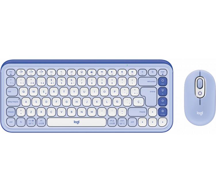 Combo Logitech Teclado y Mouse POP ICON Lila Bluetooth 5.1 Windows/MAC