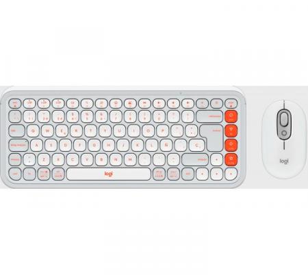 Combo Logitech Teclado y Mouse POP ICON White Bluetooth 5.1 Windows/MAC