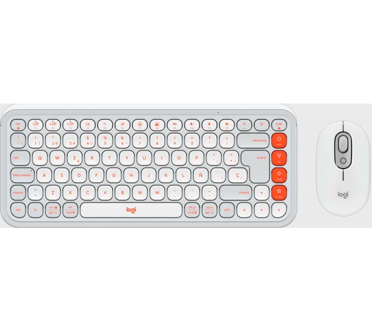 Combo Logitech Teclado y Mouse POP ICON White Bluetooth 5.1 Windows/MAC