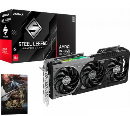 Placa de Video Asrock Radeon RX 9070 XT 16GB GDDR6 Steel Legend Dark