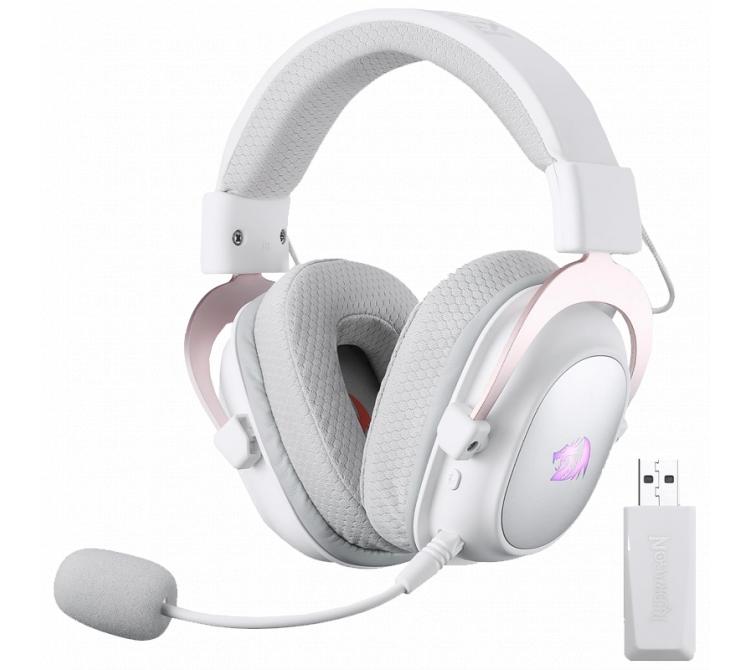 Auriculares Redragon Zeus H510 PRO Wireless 2.4Ghz Bluetooth RGB Surround 7.1 White