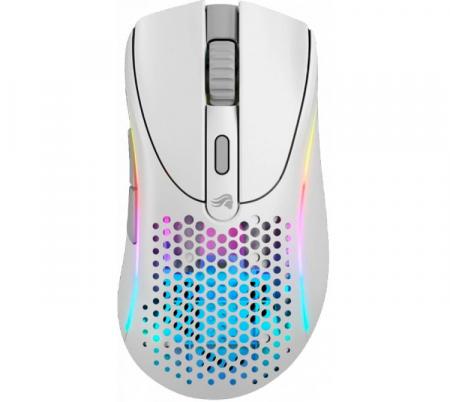 Mouse Glorious Model D 2 Wireless 2.4Ghz Bluetooth 5.2 Matte White RGB 26K DPI 66gr 110Hs