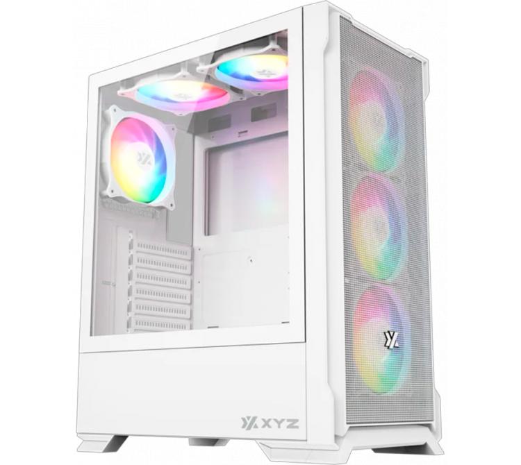 Gabinete XYZ Airone 300-X Mesh White 6x120mm ARGB Fans USB-C Vidrio Templado