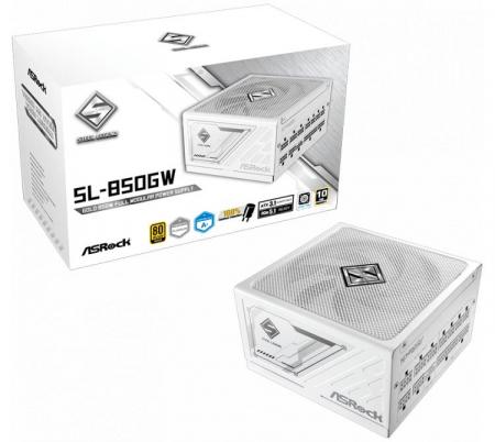 Fuente Asrock 850W 80 Plus Gold Steel Legend White Full Modular ATX 3.1 PCIe 5.1 Cybenetics Platinum