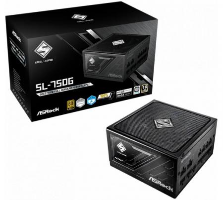 Fuente Asrock 750W 80 Plus Gold Steel Legend Full Modular ATX 3.1 PCIe 5.1 Cybenetics Platinum